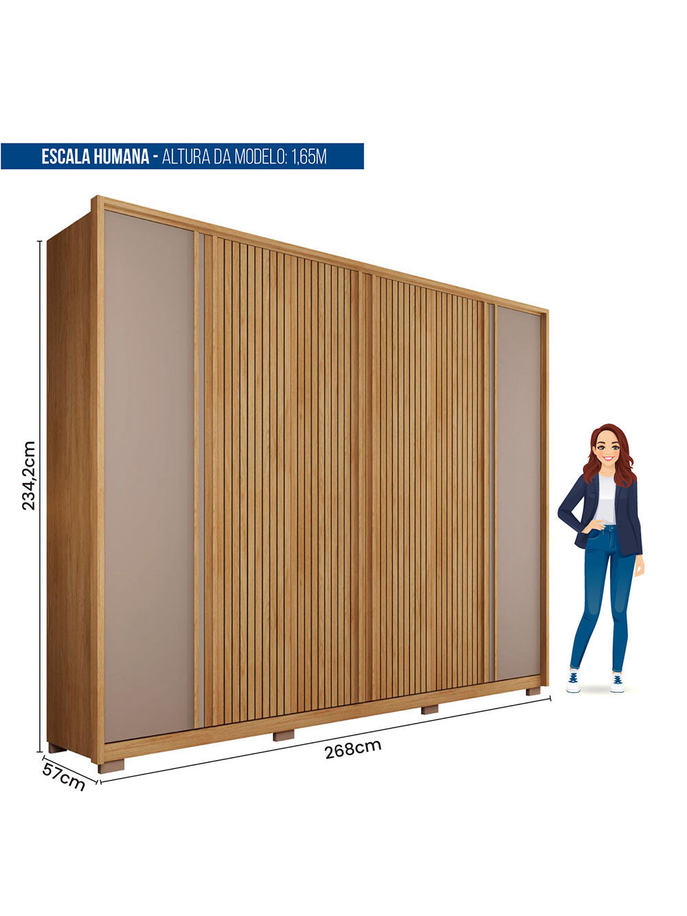 Guarda Roupa Proximus 6 Portas com 6 Gavetas Caemmun