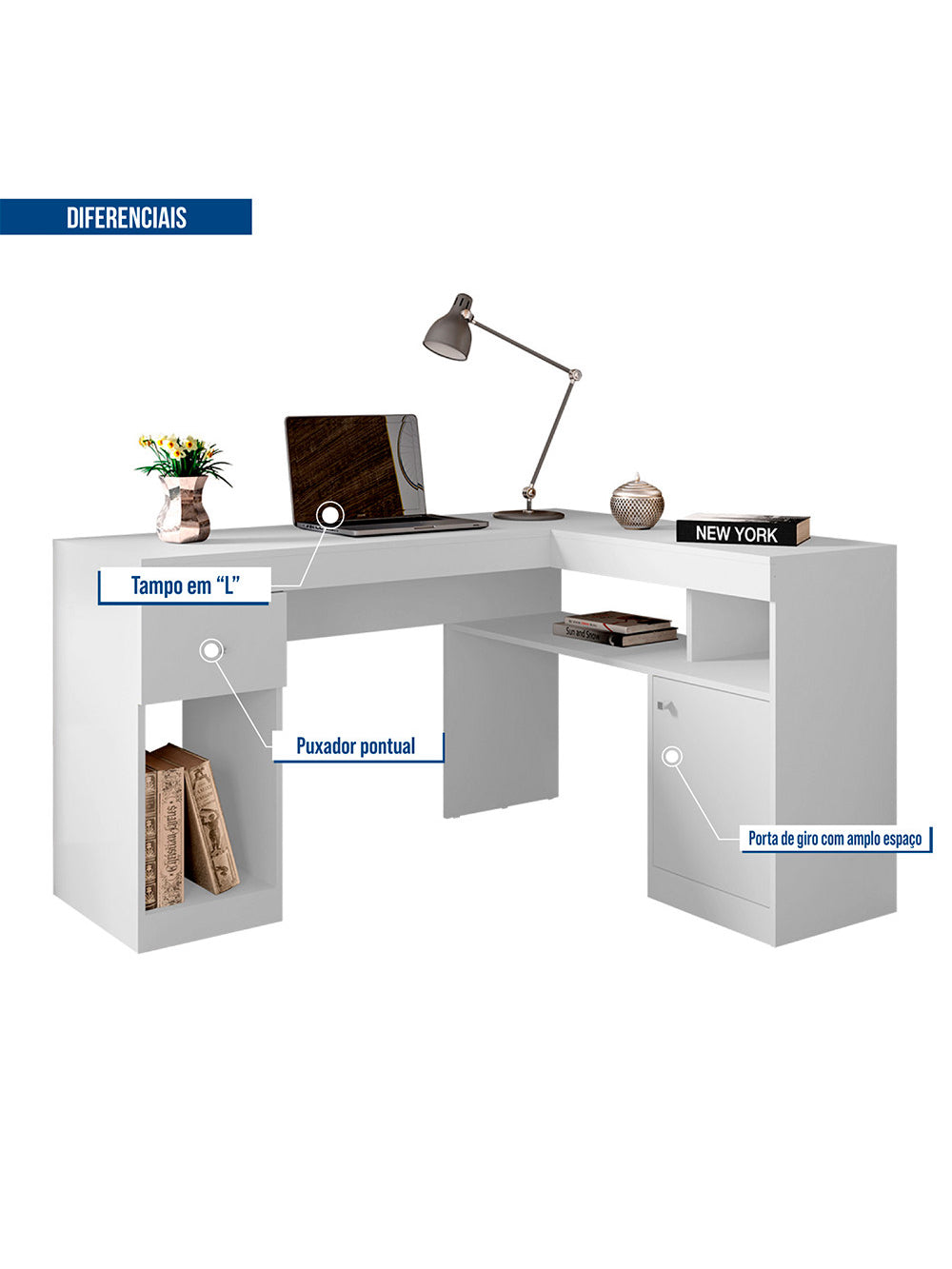 Mesa De Computador Com Porta e Gaveta Nilo Caemmun