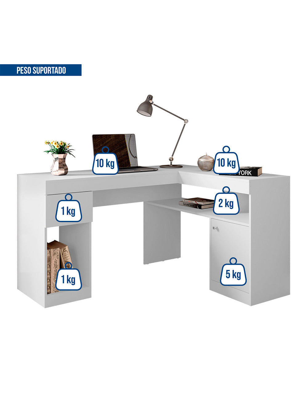 Mesa De Computador Com Porta e Gaveta Nilo Caemmun