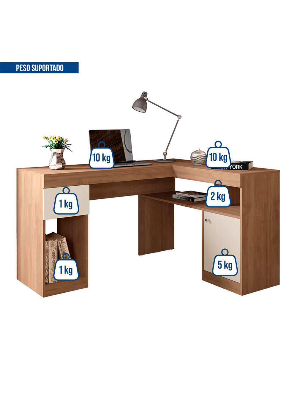 Mesa De Computador Com Porta e Gaveta Nilo Caemmun