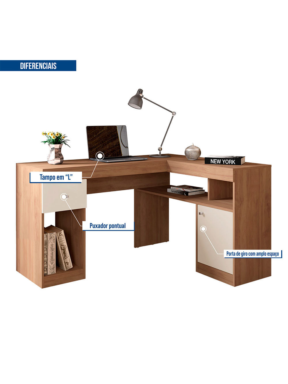 Mesa De Computador Com Porta e Gaveta Nilo Caemmun