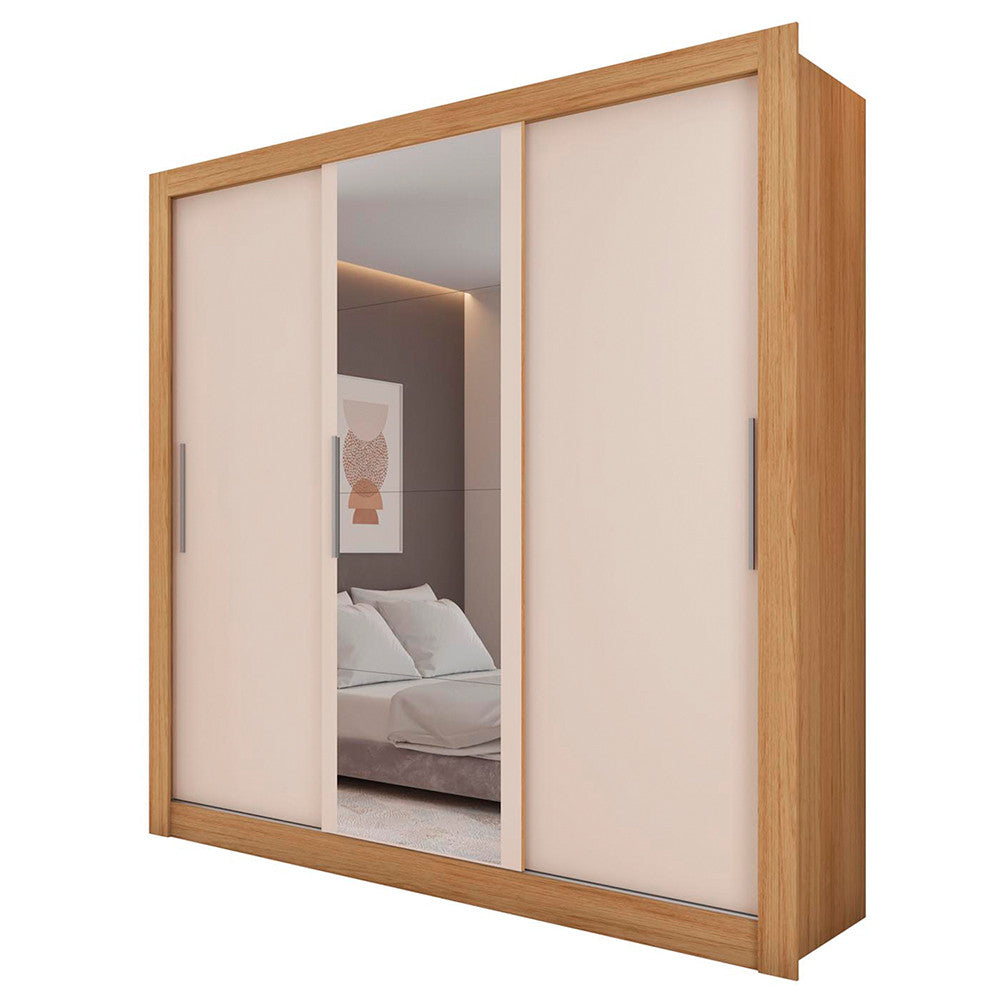 Guarda Roupa com Espelhos 3 Portas 2 Gavetas Santiago Caemmun