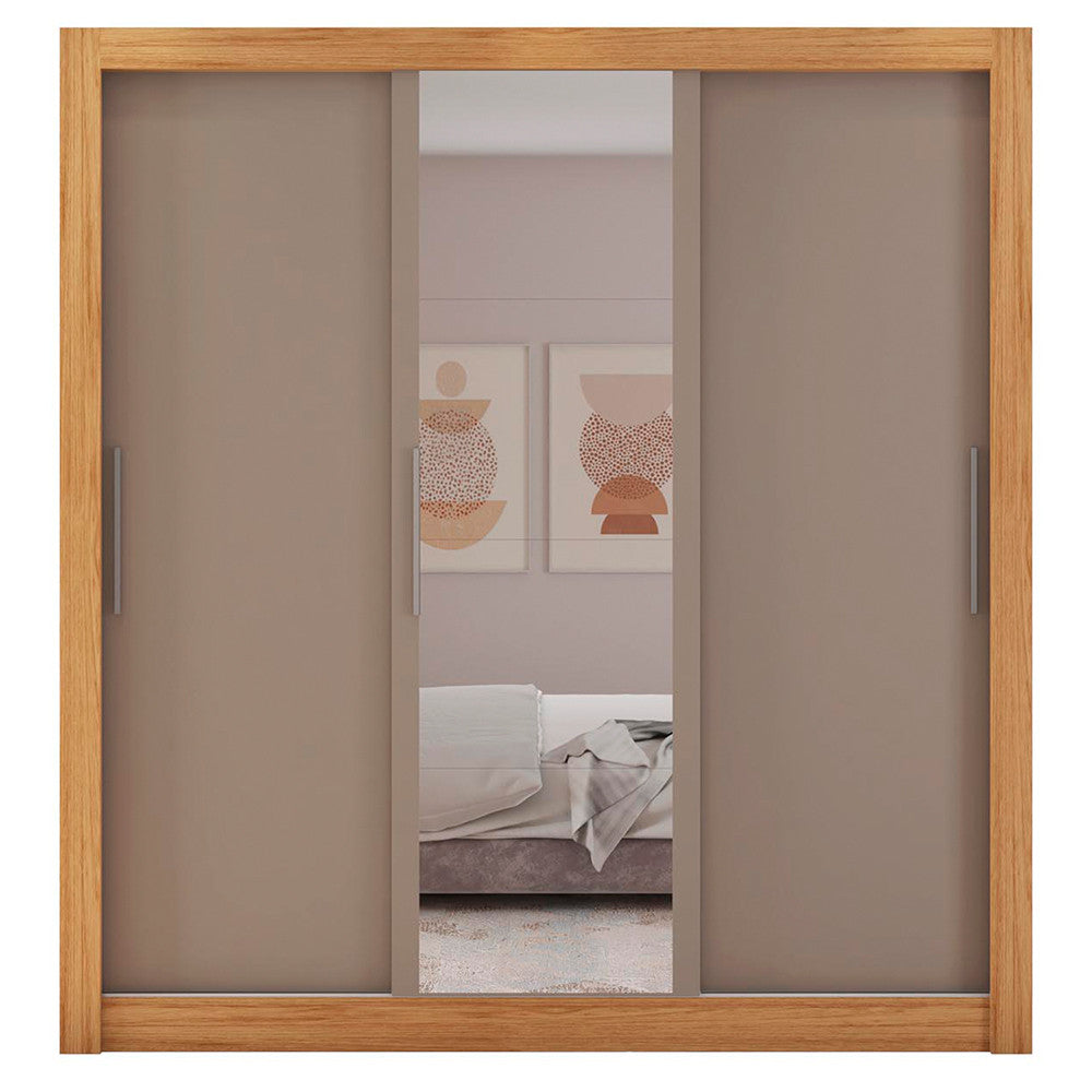 Guarda Roupa com Espelhos 3 Portas 2 Gavetas Santiago Caemmun