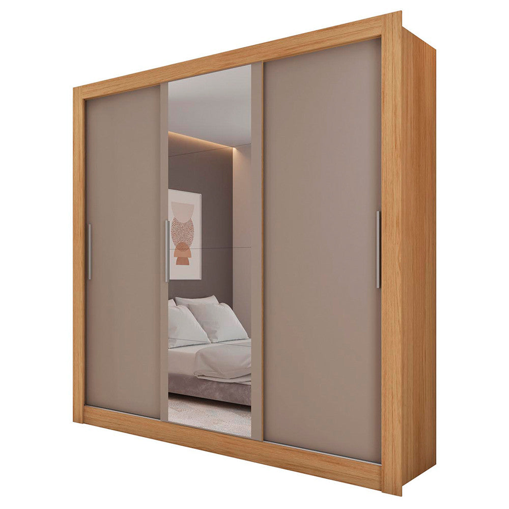 Guarda Roupa com Espelhos 3 Portas 2 Gavetas Santiago Caemmun
