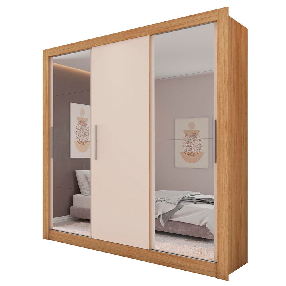 Guarda Roupa com Espelhos 3 Portas 2 Gavetas Santiago Caemmun