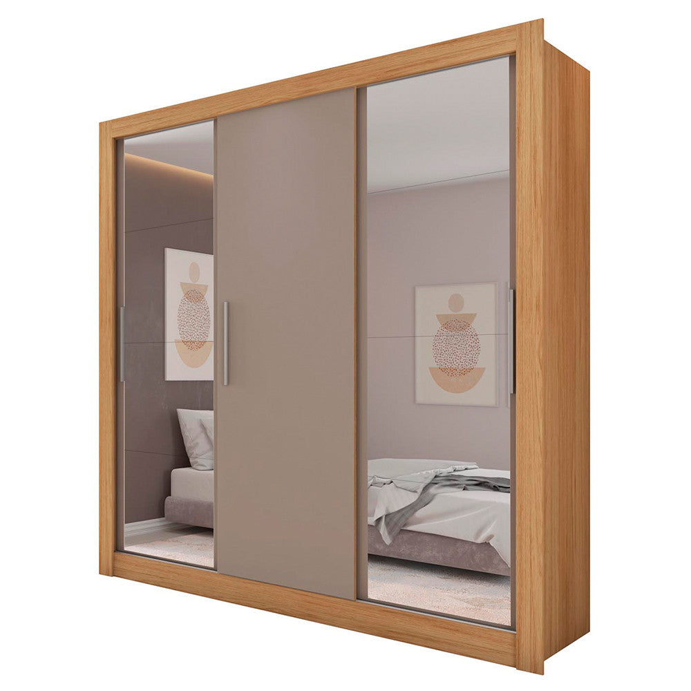 Guarda Roupa com Espelhos 3 Portas 2 Gavetas Santiago Caemmun