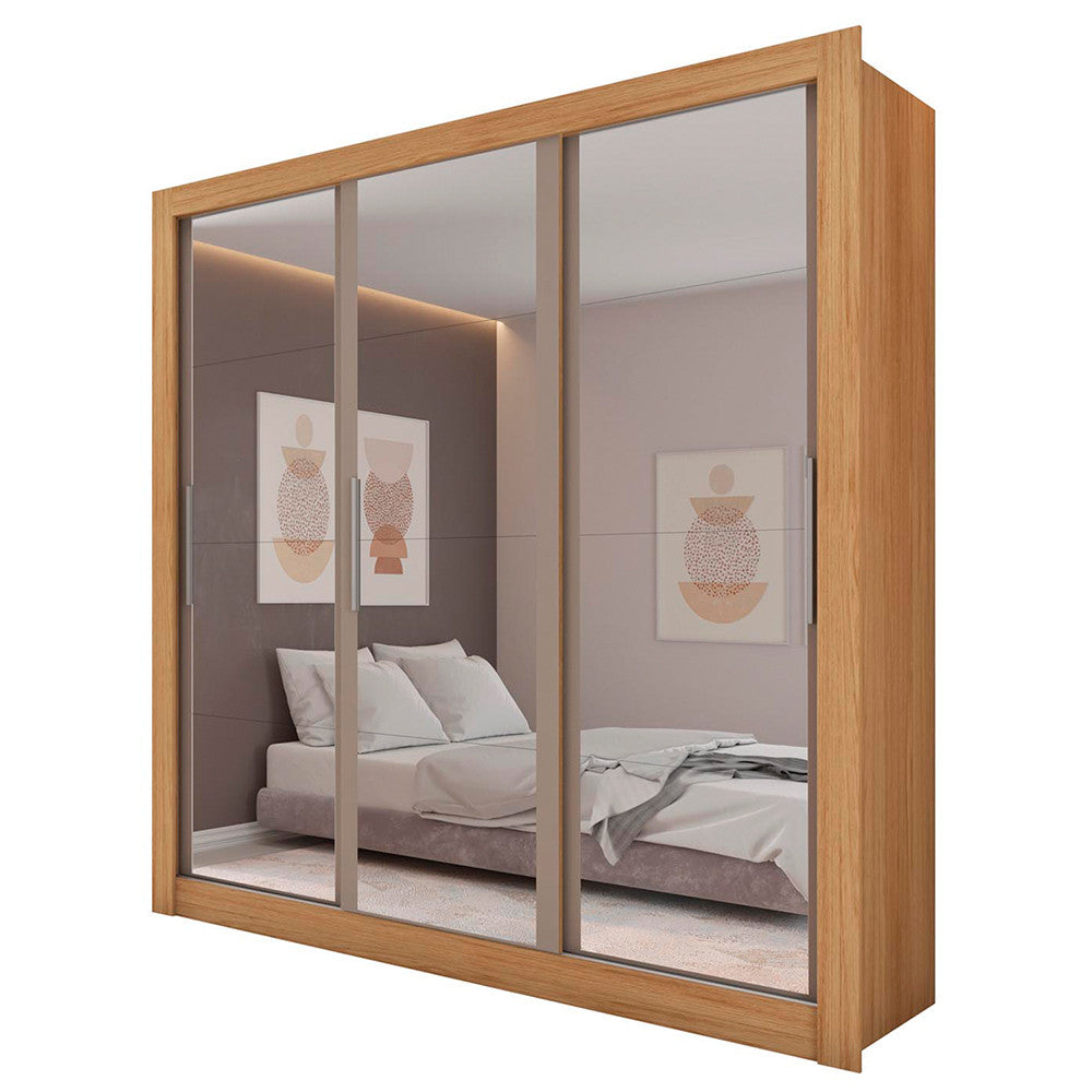 Guarda Roupa com Espelhos 3 Portas 2 Gavetas Santiago Caemmun