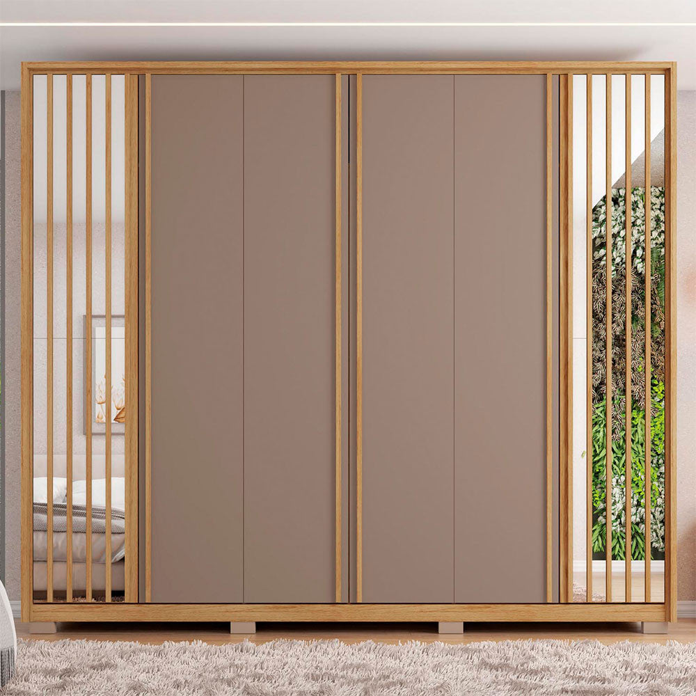 Guarda Roupa Casal Orfeus Ripado 6 Portas 4 Gavetas Caemmun