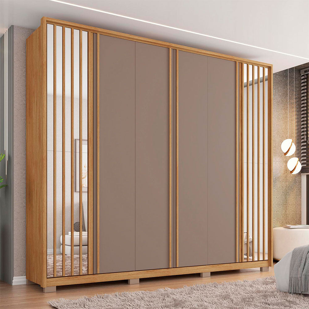 Guarda Roupa Casal Orfeus Ripado 6 Portas 4 Gavetas Caemmun