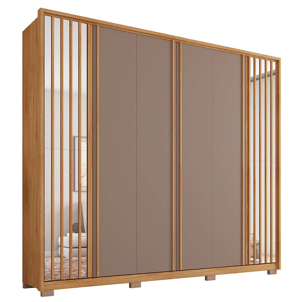 Guarda Roupa Casal Orfeus Ripado 6 Portas 4 Gavetas Caemmun