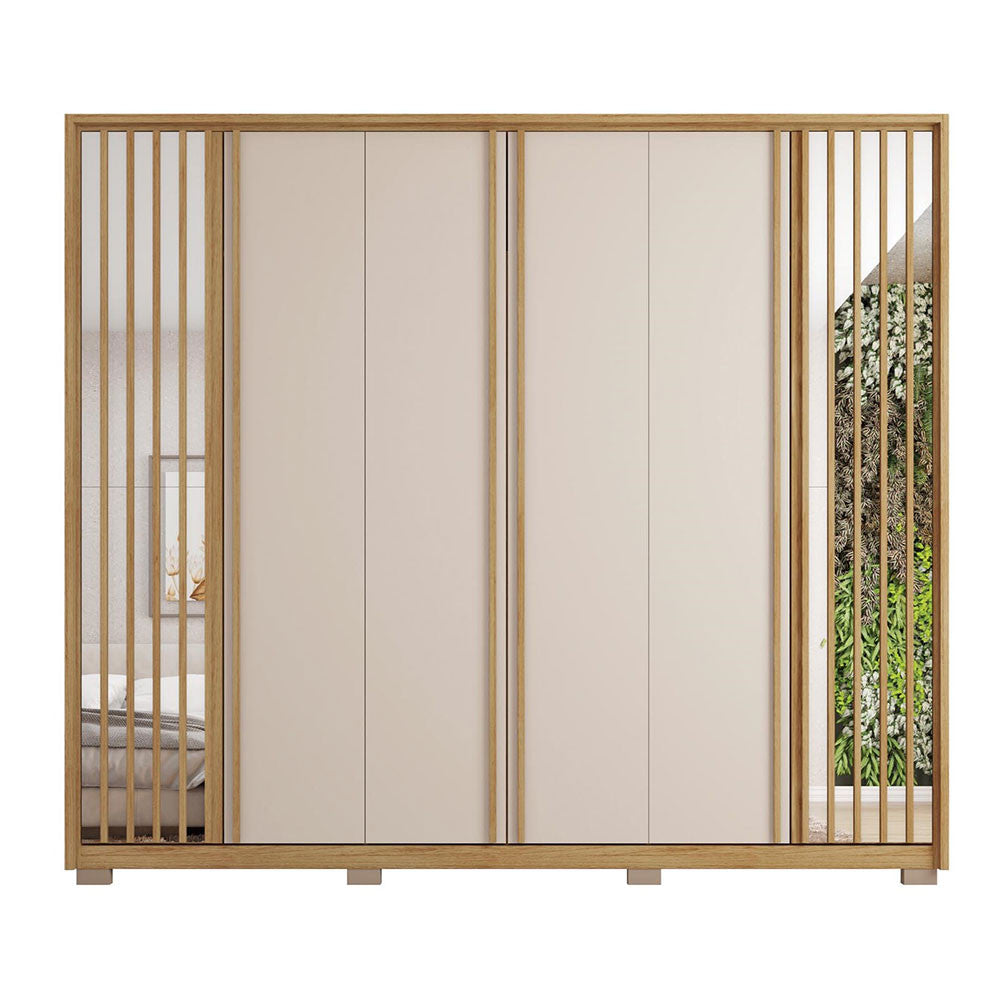 Guarda Roupa Casal Orfeus Ripado 6 Portas 4 Gavetas Caemmun