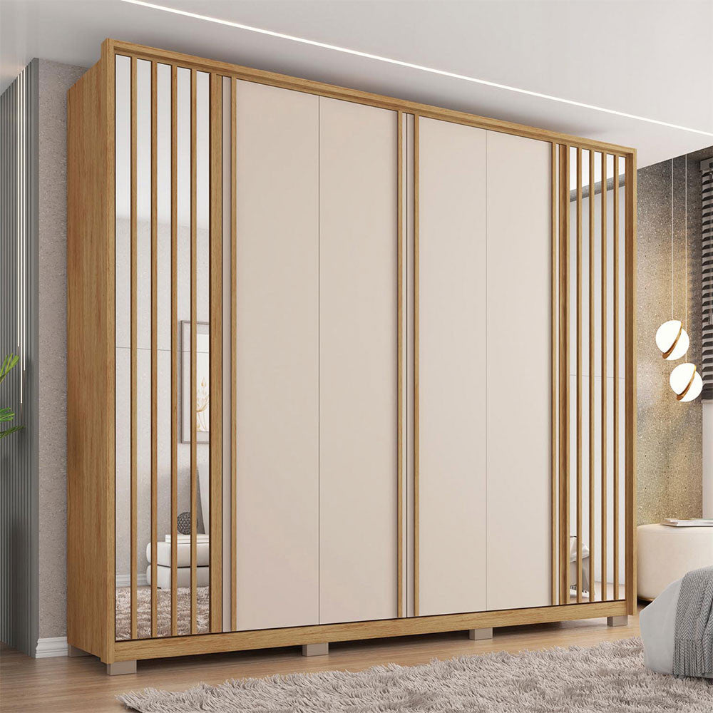Guarda Roupa Casal Orfeus Ripado 6 Portas 4 Gavetas Caemmun