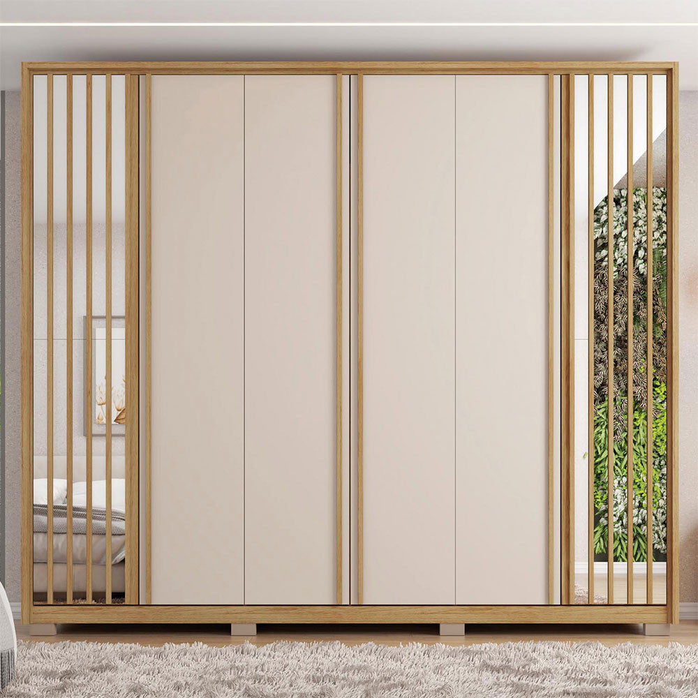 Guarda Roupa Casal Orfeus Ripado 6 Portas 4 Gavetas Caemmun