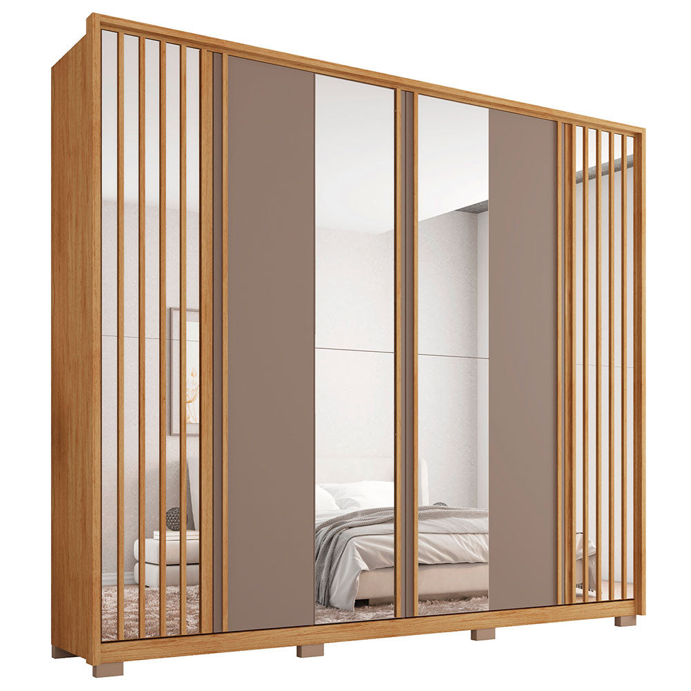 Guarda Roupa Casal Orfeus Lux com Espelhos 6 Portas 4 Gavetas Caemmun