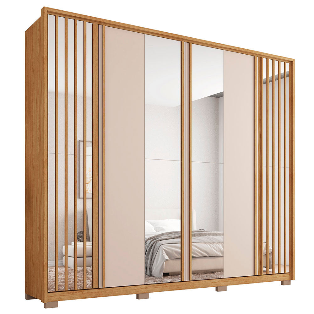 Guarda Roupa Casal Orfeus Lux com Espelhos 6 Portas 4 Gavetas Caemmun