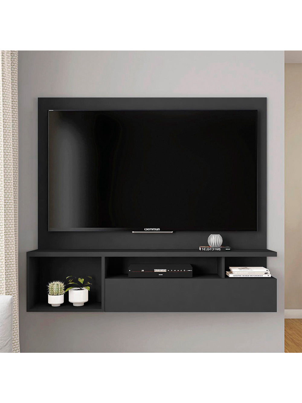 Painel para Tv até 55 Polegadas Nicho com Porta Basculante Brasil Caemmun