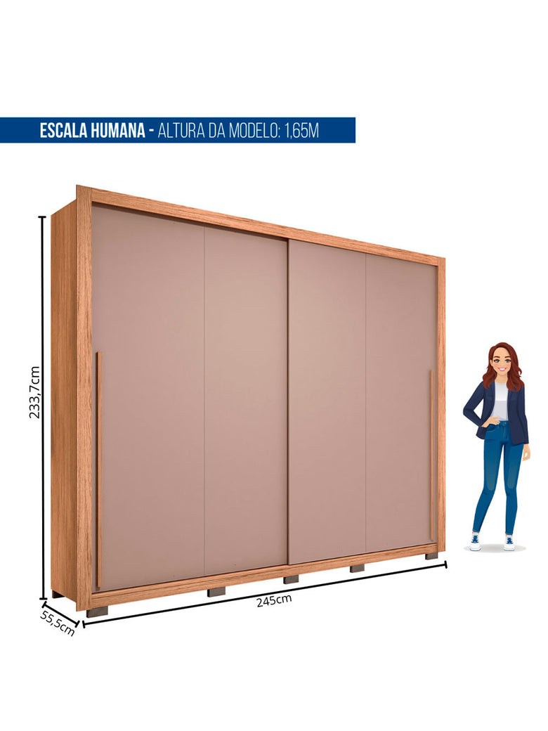 Guarda Roupa Casal Praticus 2 Portas 4 Gavetas Caemmun