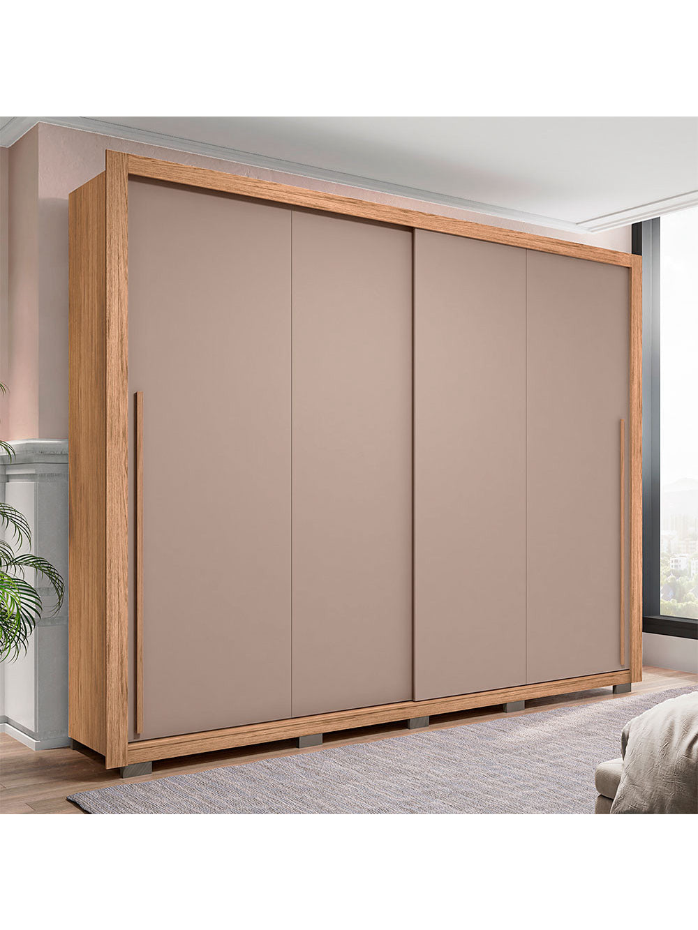 Guarda Roupa Casal Praticus 2 Portas 4 Gavetas Caemmun
