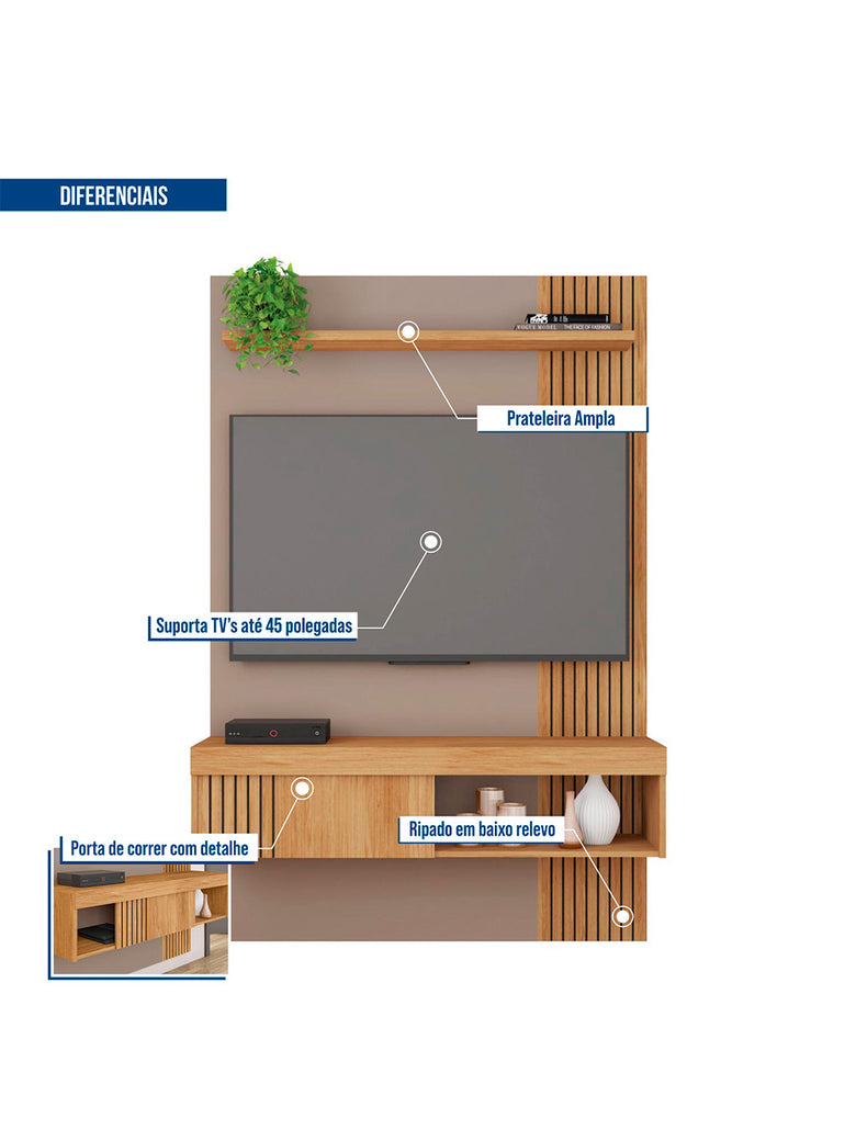 Painel para Tv até 45 Polegadas Jade 1.2 Caemmun