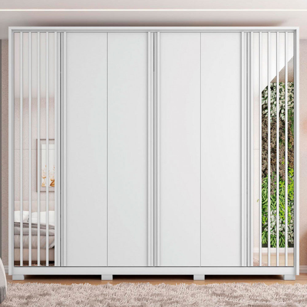 Guarda Roupa Casal Orfeus Ripado 6 Portas 4 Gavetas Caemmun