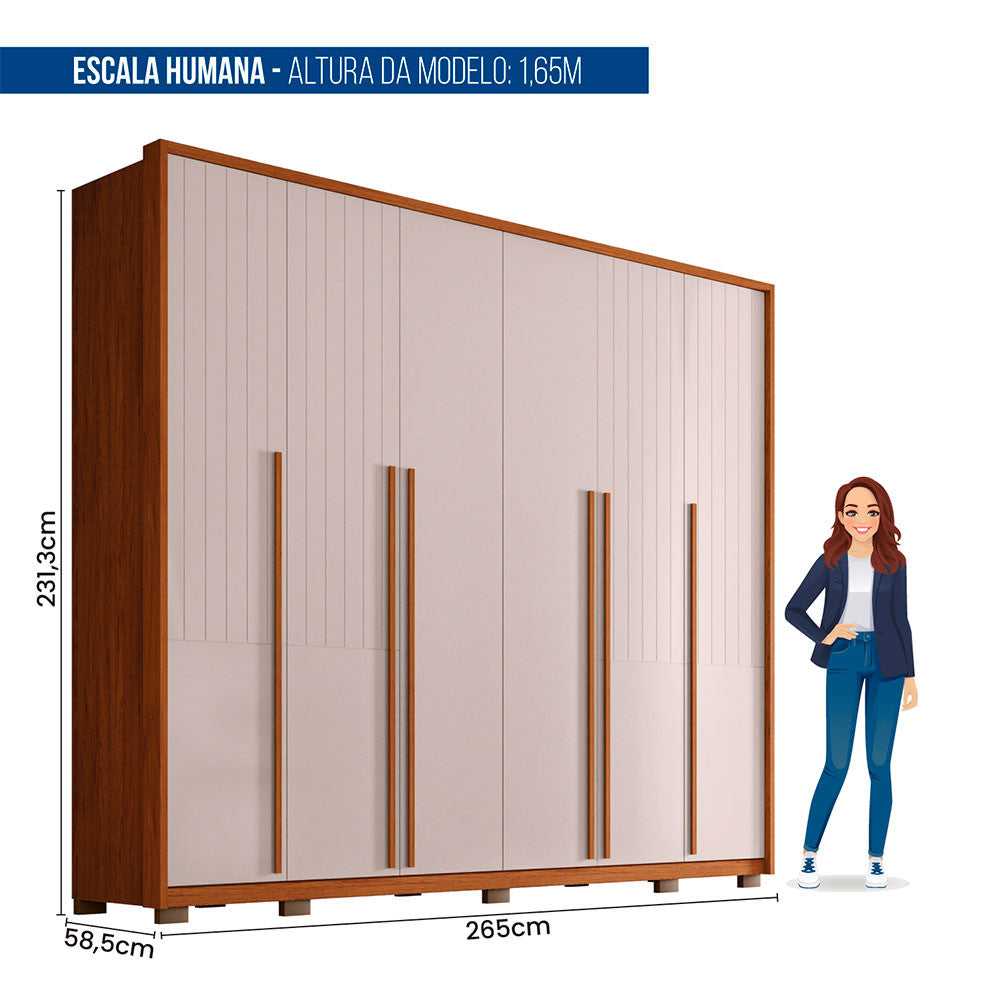 Guarda Roupa Casal Quintus 6 Portas 6 Gavetas Caemmun