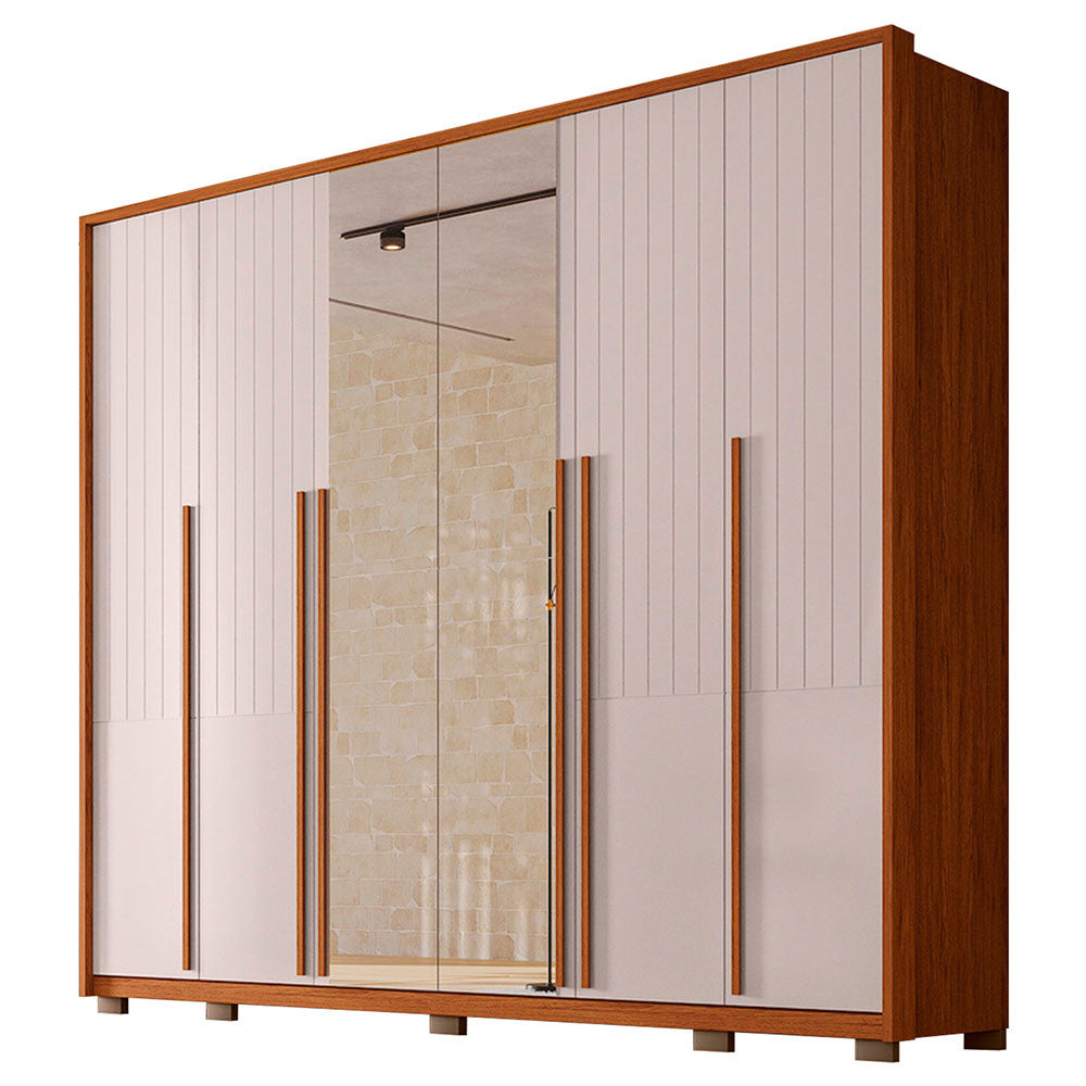 Guarda Roupa Casal Quintus Lux com Espelhos 6 Portas 6 Gavetas Caemmun