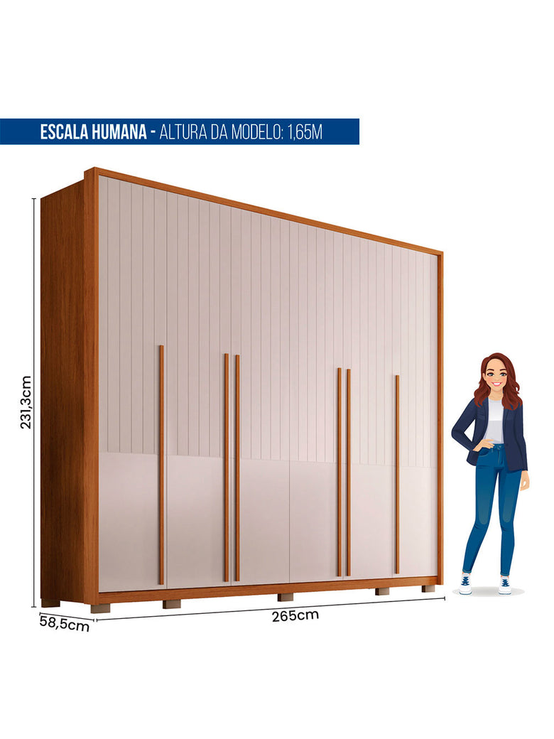 Guarda Roupa Casal Espartacus 6 Portas 6 Gavetas Caemmun