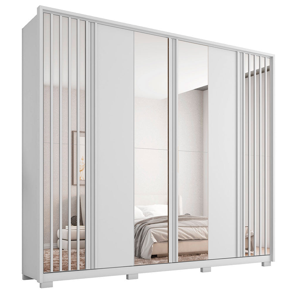 Guarda Roupa Casal Orfeus Lux com Espelhos 6 Portas 4 Gavetas Caemmun