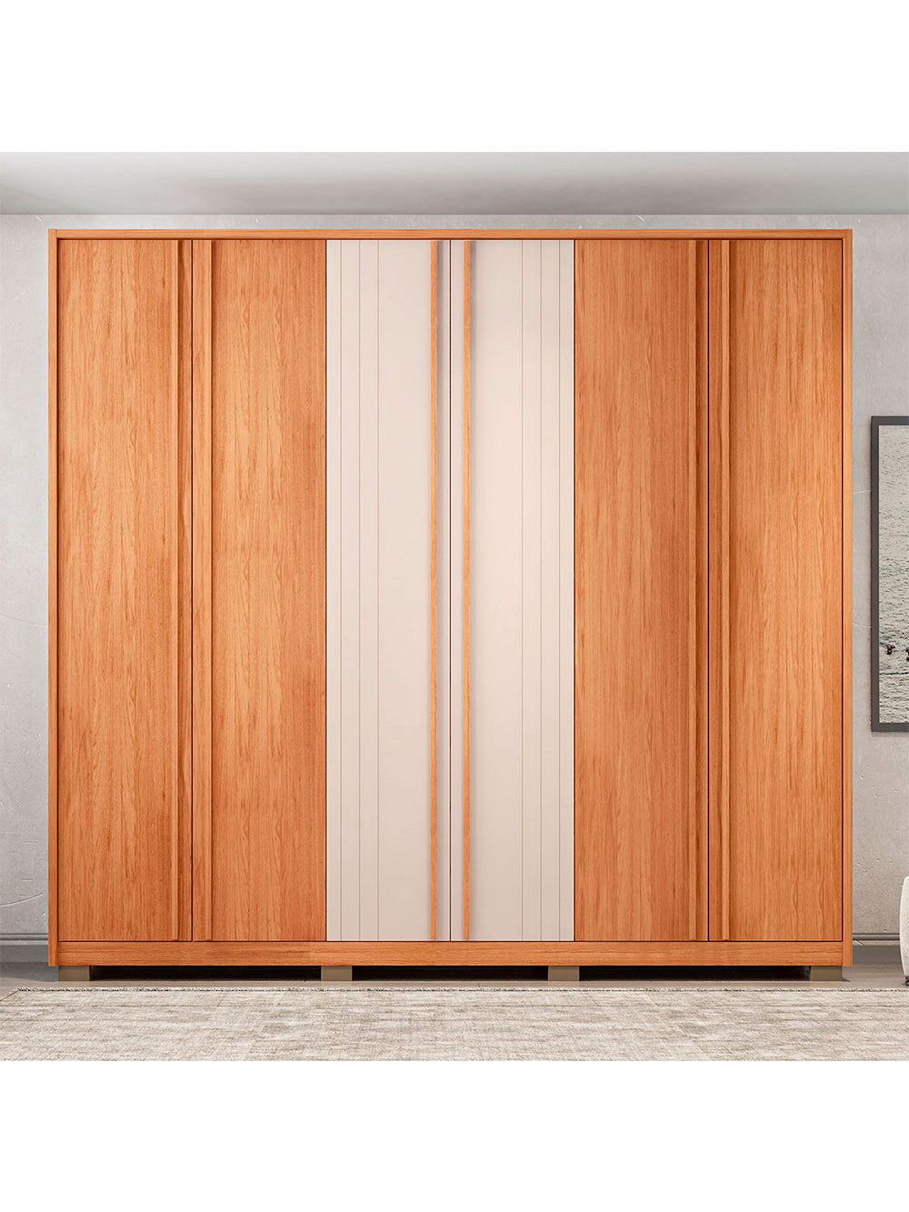 Guarda Roupa Casal Mozart 6 Portas 4 Gavetas Caemmun
