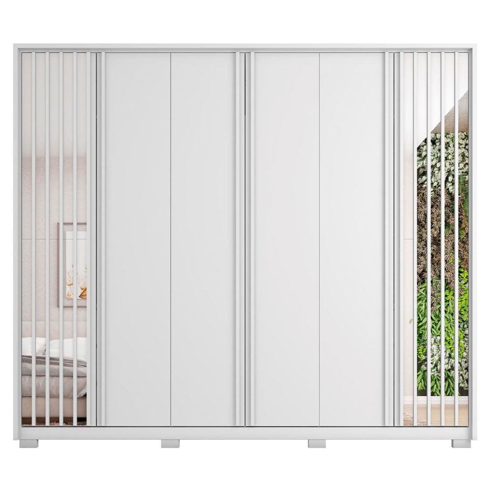 Guarda Roupa Casal Orfeus Ripado Espelhado 6 Portas 6 Gavetas Caemmun