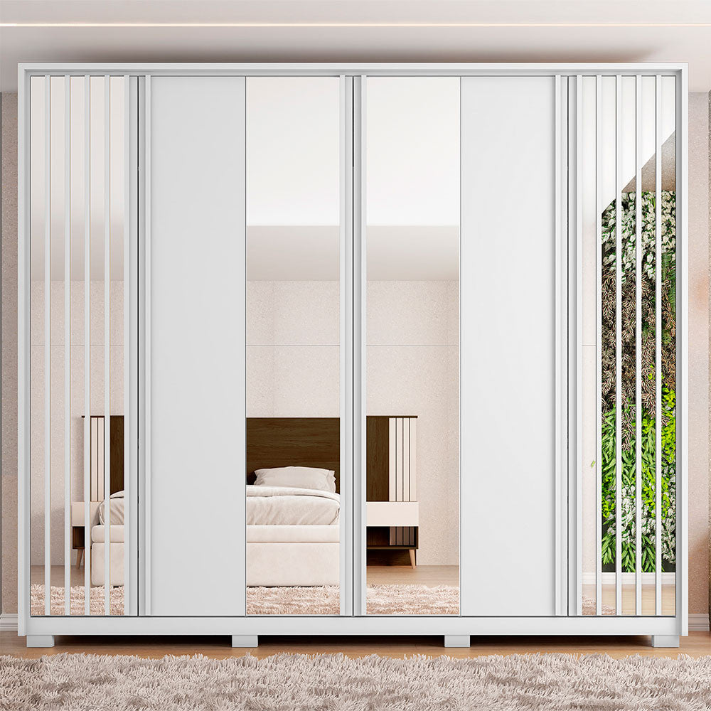 Guarda Roupa Casal Orfeus Lux com Espelhos 6 Portas 6 Gavetas Caemmun