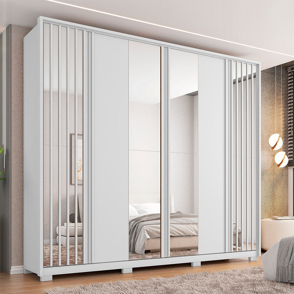 Guarda Roupa Casal Orfeus Lux com Espelhos 6 Portas 6 Gavetas Caemmun