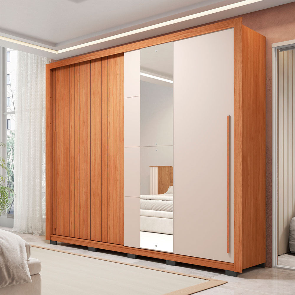 Guarda Roupa Casal Romanus Lux 2 Portas 4 Gavetas com Espelho Caemmun