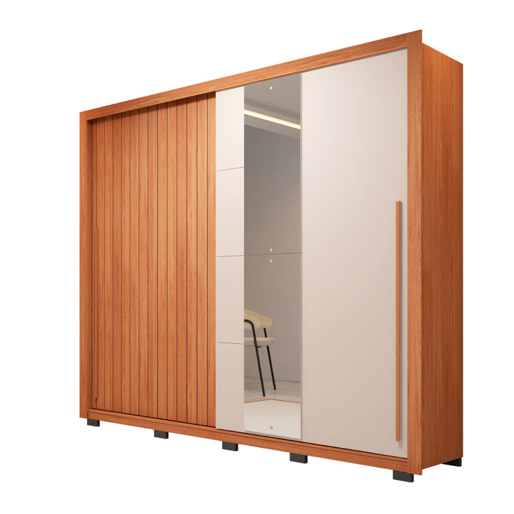 Guarda Roupa Casal Romanus Lux 2 Portas 4 Gavetas com Espelho Caemmun