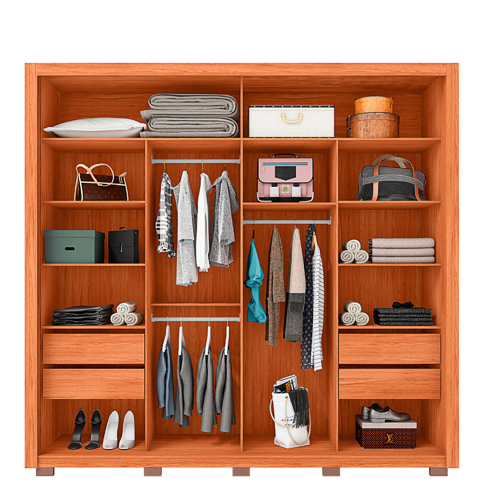 Guarda Roupa Casal Romanus Lux 2 Portas 4 Gavetas com Espelho Caemmun