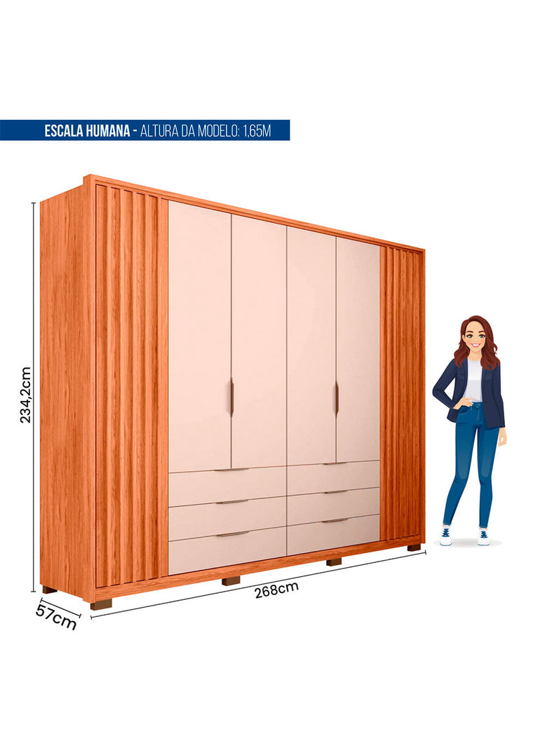 Guarda Roupa Casal Maximus 6 Portas 6 Gavetas Caemmun