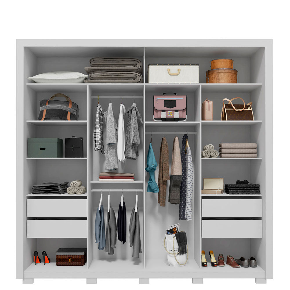 Guarda Roupa Casal Romanus Lux 2 Portas 4 Gavetas com Espelho Caemmun