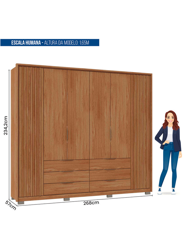 Guarda Roupa Casal Maximus 6 Portas 6 Gavetas Caemmun
