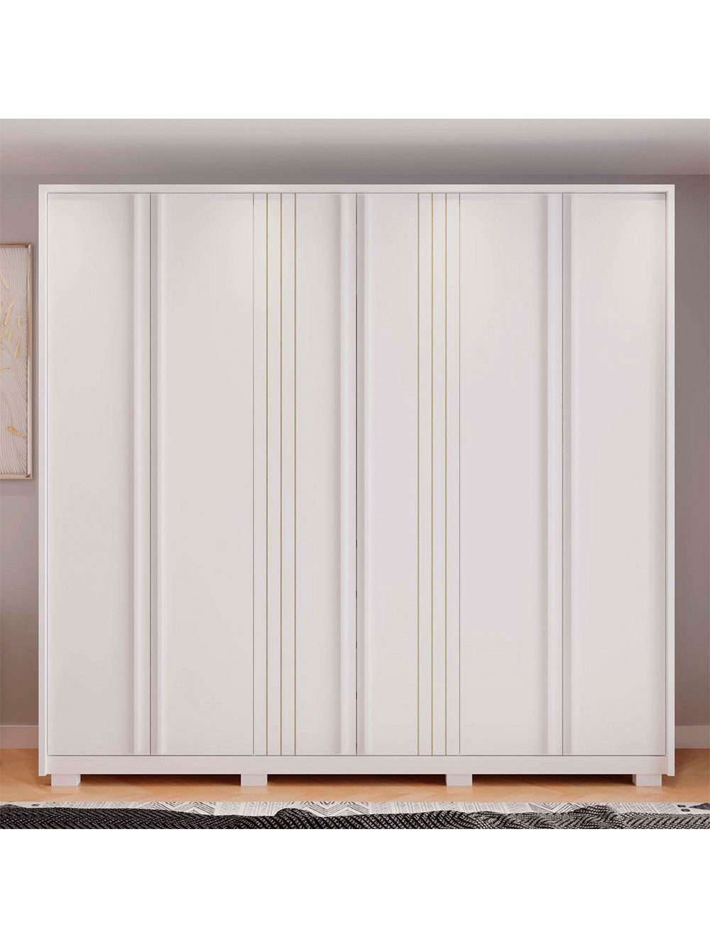 Guarda Roupa Casal Mozart 6 Portas 4 Gavetas Caemmun - Buriti / fendi