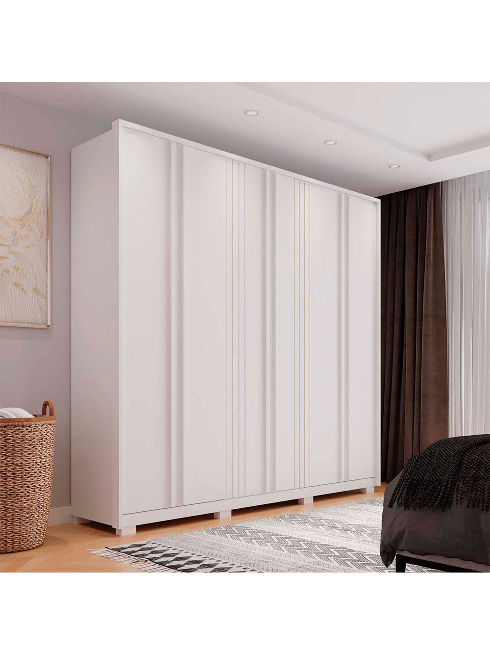Guarda Roupa Casal Mozart 6 Portas 4 Gavetas Caemmun