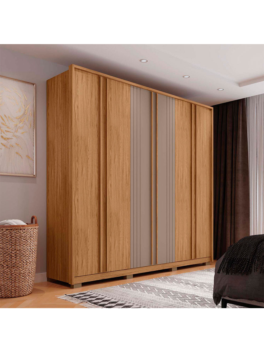Guarda Roupa Casal Mozart 6 Portas 4 Gavetas Caemmun