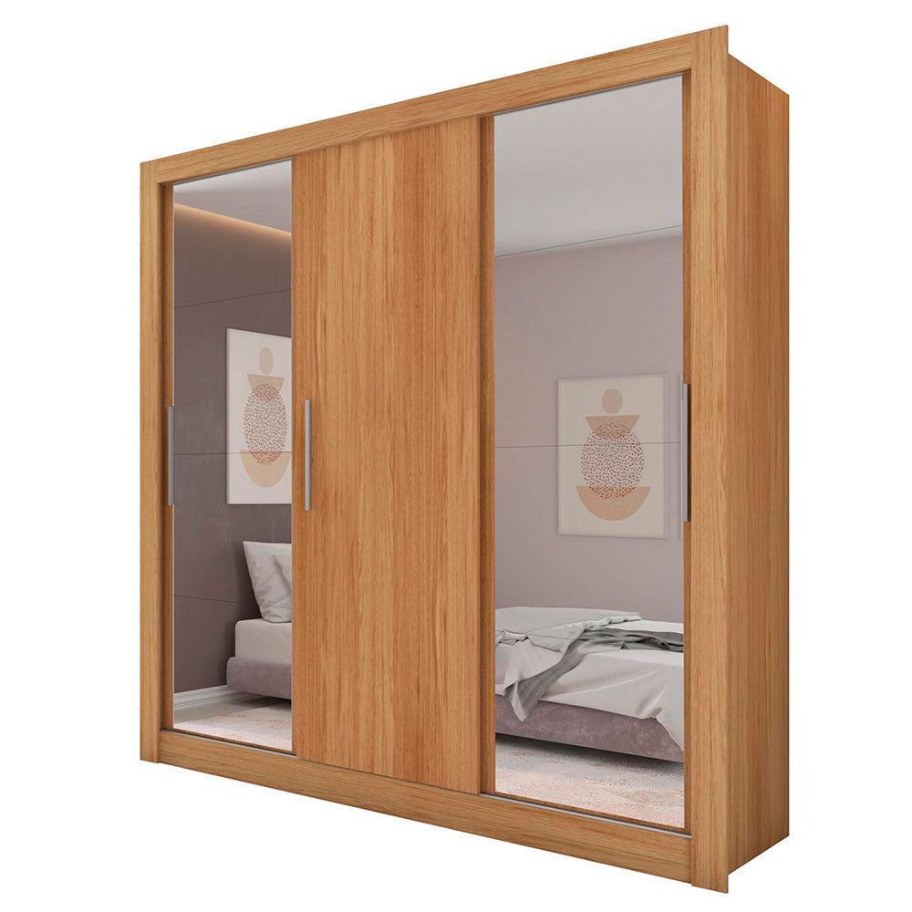 Guarda Roupa com Espelhos 3 Portas 2 Gavetas Santiago Caemmun