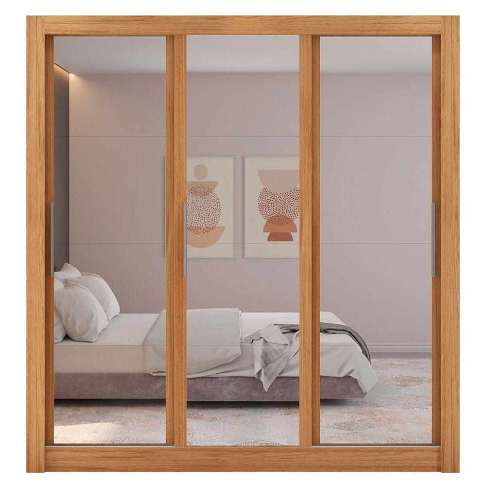 Guarda Roupa com Espelhos 3 Portas 2 Gavetas Santiago Caemmun