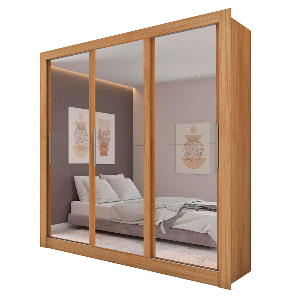 Guarda Roupa com Espelhos 3 Portas 2 Gavetas Santiago Caemmun