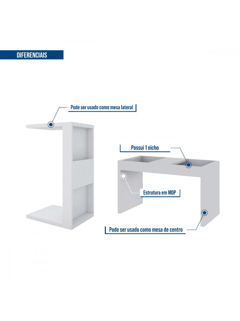 Mesa De Apoio Para Notebook e Sofá Book Caemmun