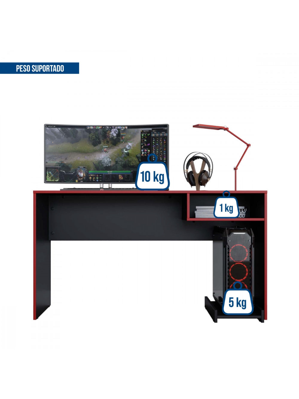 Mesa Gamer Escrivaninha Para Computador Pixel Caemmun