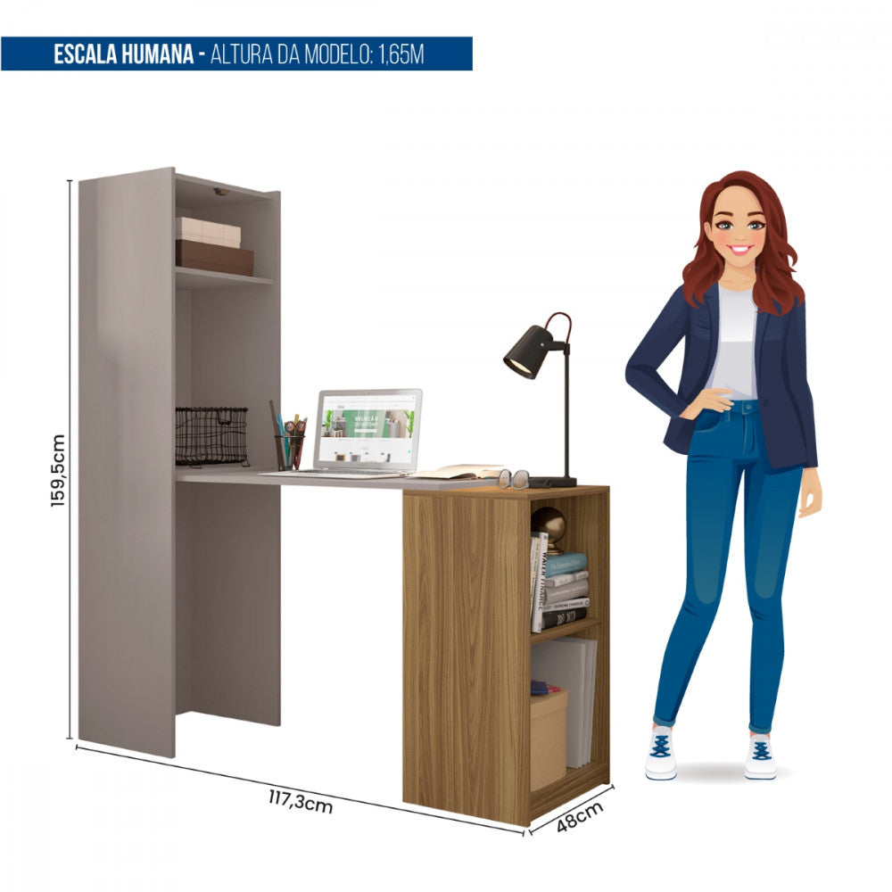 Armário Multiuso Com Mesa Auxiliar Mult Max Caemmun