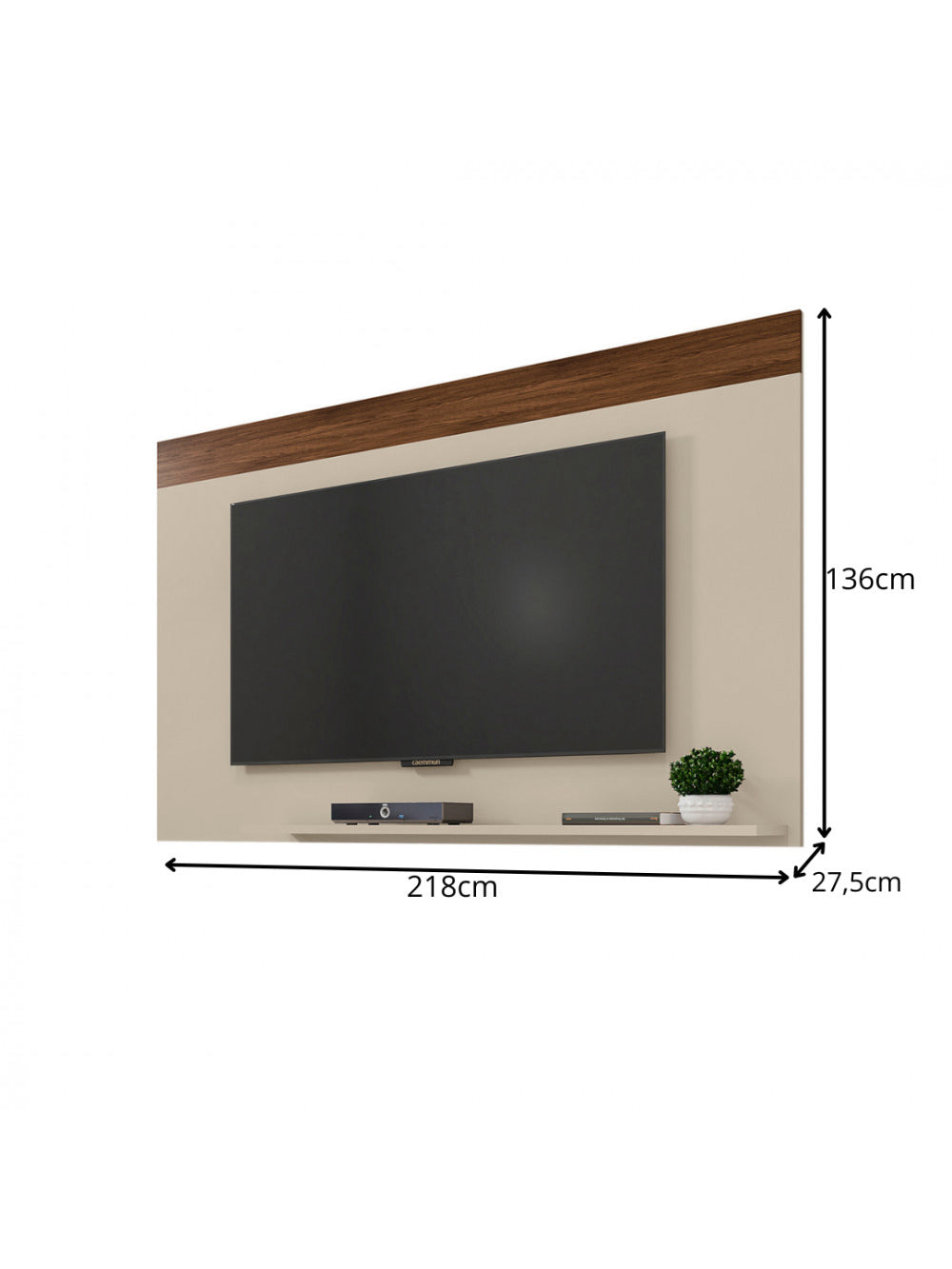 Painel Para TV Até 75 Polegadas 1 Prateleira Malha Caemmun