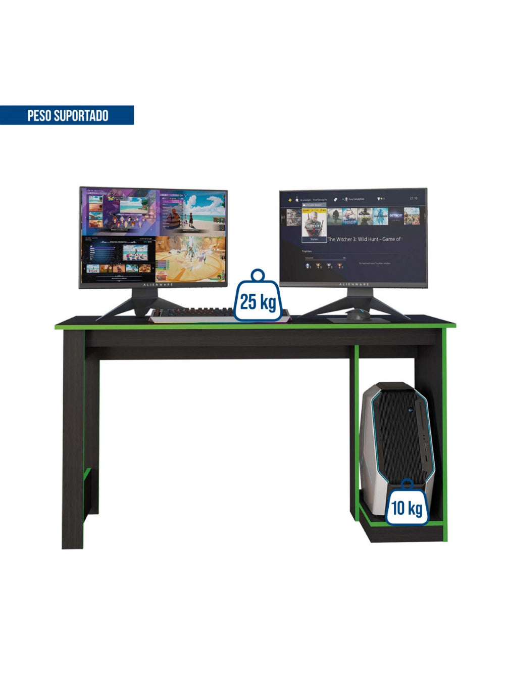 Mesa Gamer Para Computador Escrivaninha Caemmun