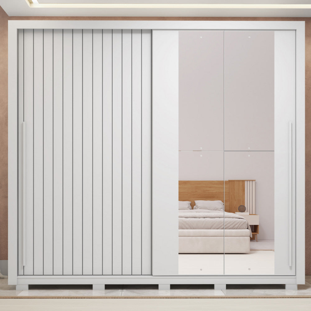 Guarda Roupa Casal 2 Portas 4 Gavetas com Espelho Romanus Double Lux Caemmun